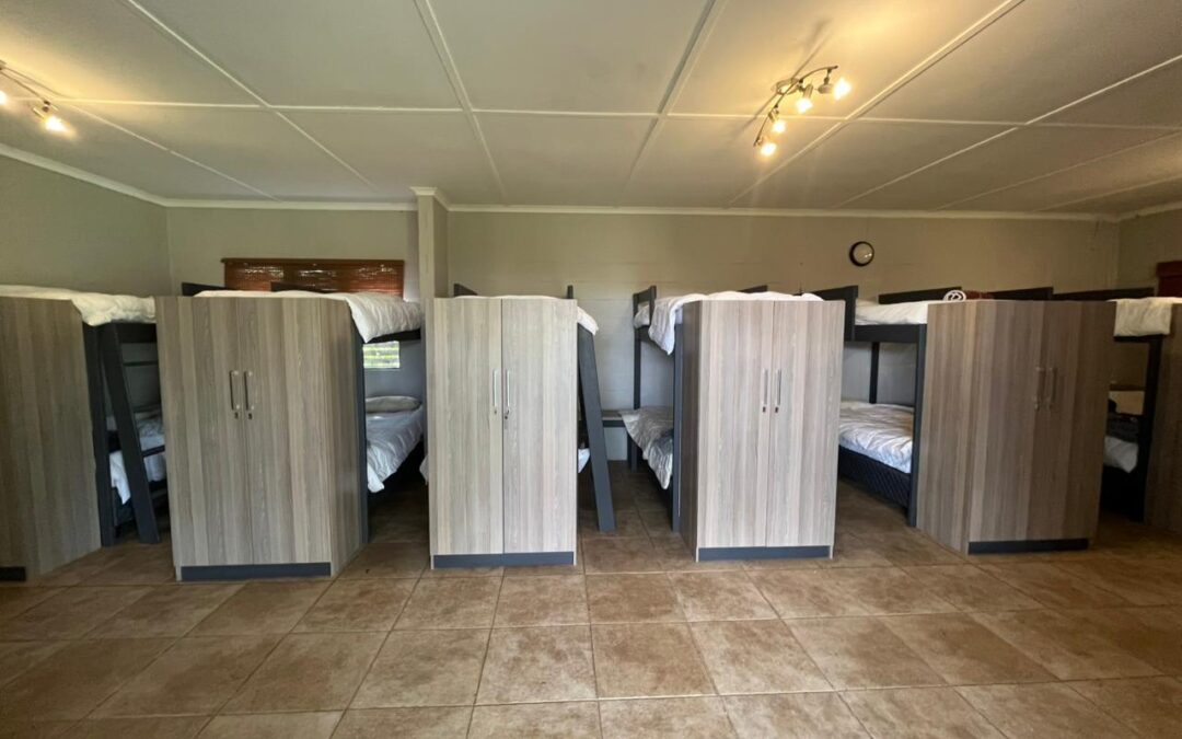 Dorm room with bunk beds